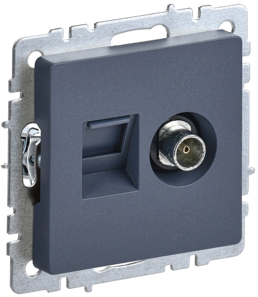 IEK Brite Маренго Розетка IEK BRITE двойная TV+RJ45 кат.5E РТВ/РК12-БрМ маренго BR-AK20-1-K35