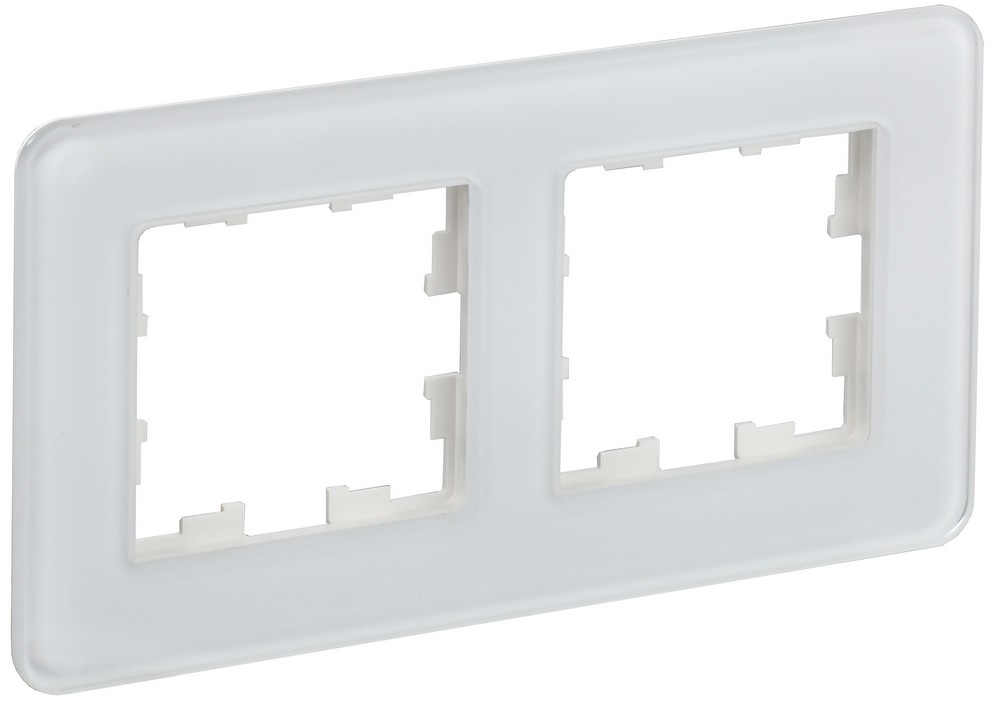 IEK Brite Рамки Рамка IEK BRITE DECOR Белый матовый стекло скругл.угол 2-м РУ-2-2-Бр RE BR-M22-G-41-K01