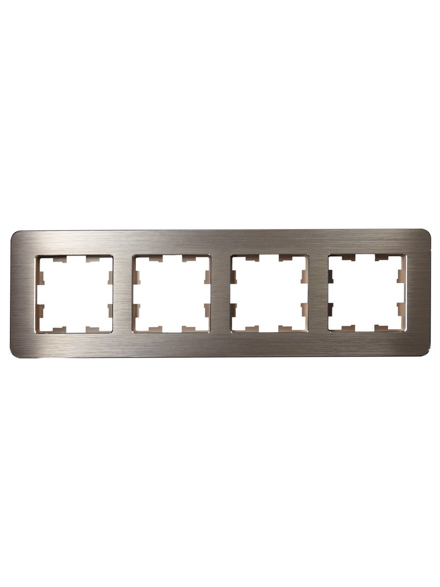 IEK Brite Рамки Рамка IEK BRITE DECOR Шампань металл. скругл.угол 4-м РУ-4-1-Бр RE AL BR-M42-M-21-K37