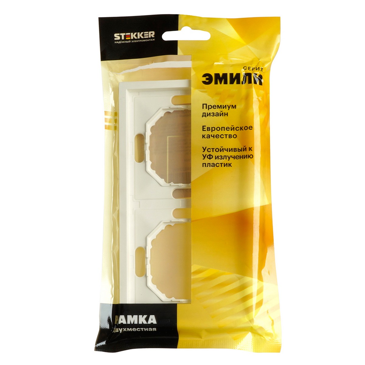 Эмили - Розетки и выключатели Stekker Рамка 2-ая STEKKER Эмили PFR00-5002-01 белый фарфор soft touch 49885
