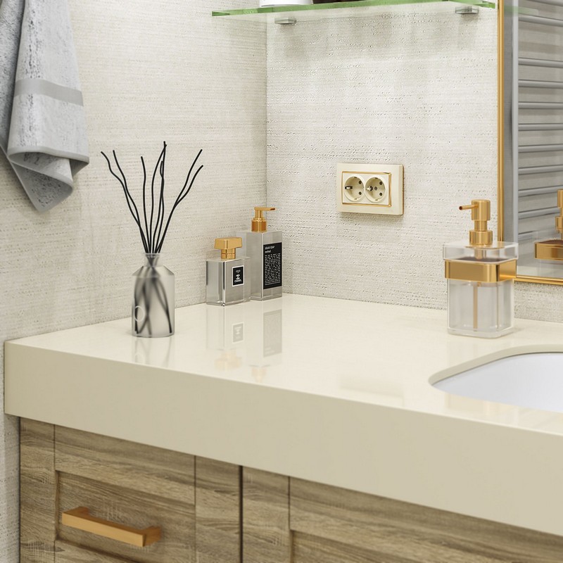 Рамки Werkel Snabb Рамка Werkel Snabb для двойной розетки (слоновая кость/золото) W0081932