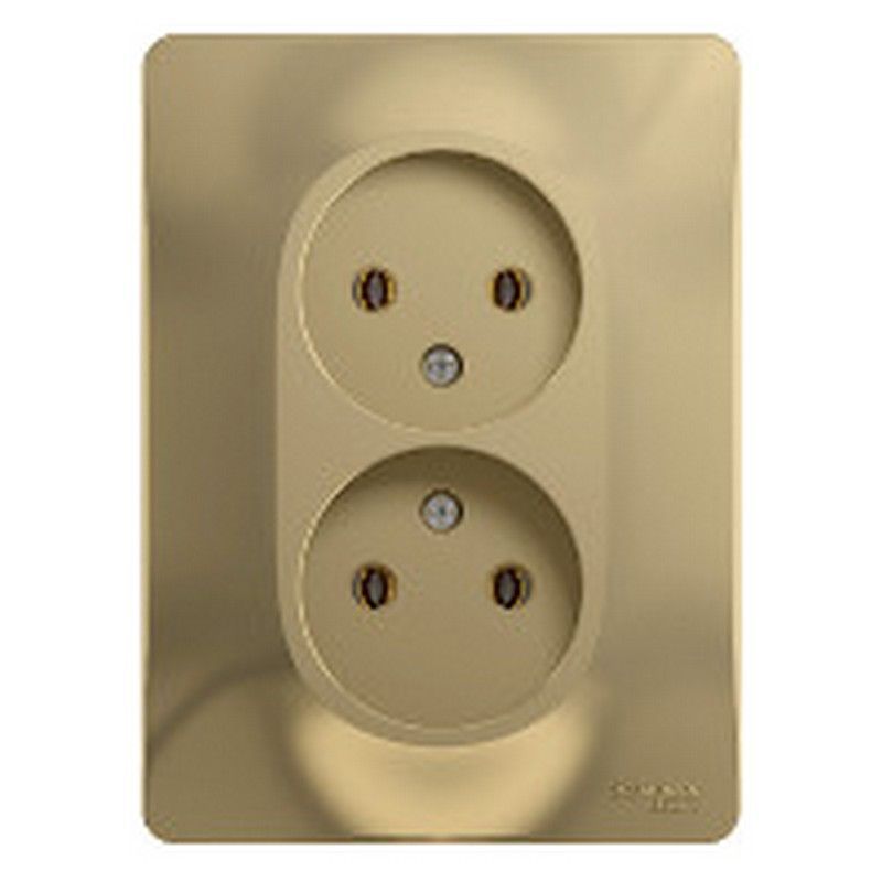 Glossa Титан Розетка Systeme Electric Glossa Титан 2-я без заземления (в сборе с рамкой) GSL000420
