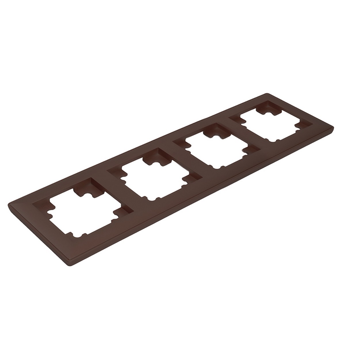 Катрин - Розетки и выключатели Stekker Рамка STEKKER 4-местная Катрин стекло шоколад PFR00-7004-04 39820