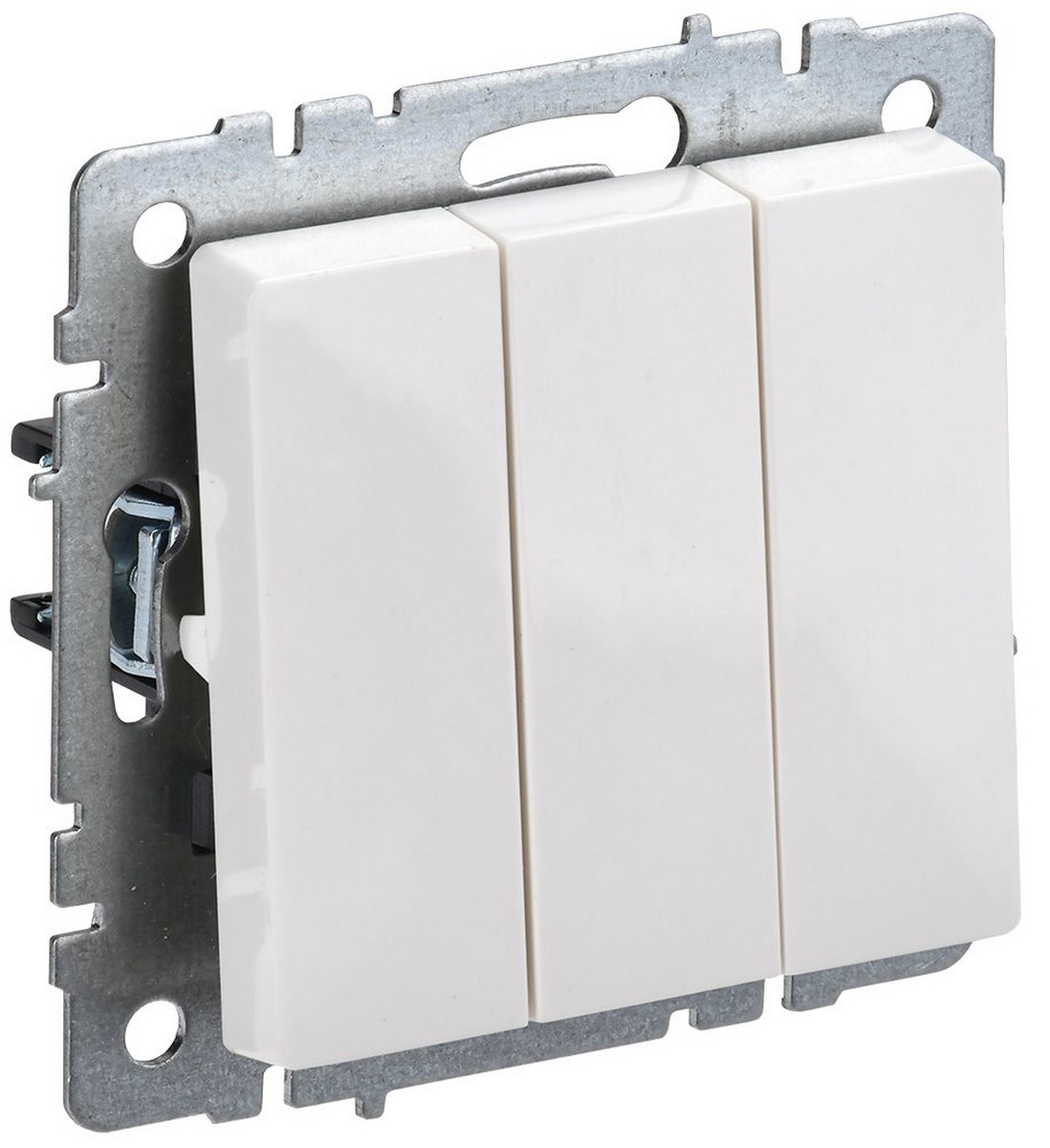 IEK Brite Белый Выключатель IEK BRITE 3-клавишный 10А ВС10-3-0-БрБ белый BR-V30-0-10-K01