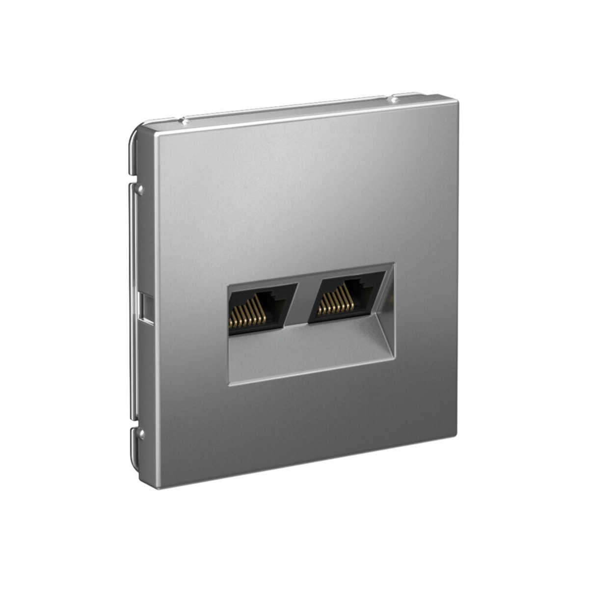 ArtGallery Сталь Розетка Systeme Electric ArtGallery Сталь двойная компьютерная RJ45+RJ45 кат.6А GAL000988