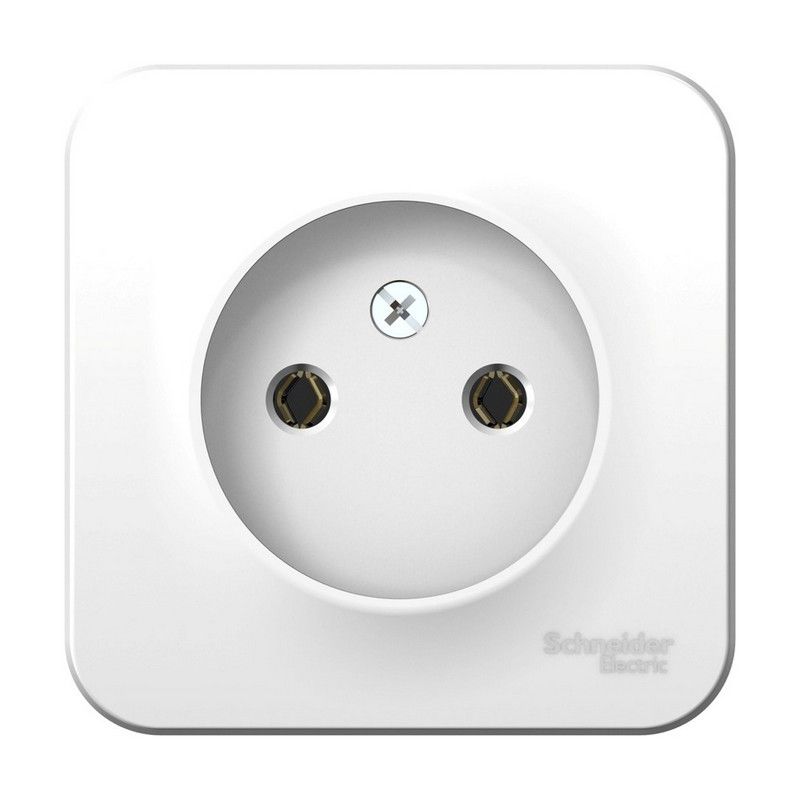 Blanca белые розетки и выключатели Розетка SE Blanca б/з Белый наружный без шторок изолир. пластина BLNRA000111