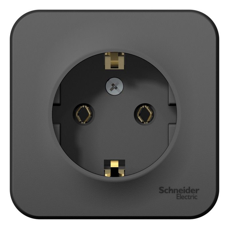 Blanca антрацит розетки и выключатели Розетка SE Blanca с/з Антрацит наружный без шторок BLNRA010106