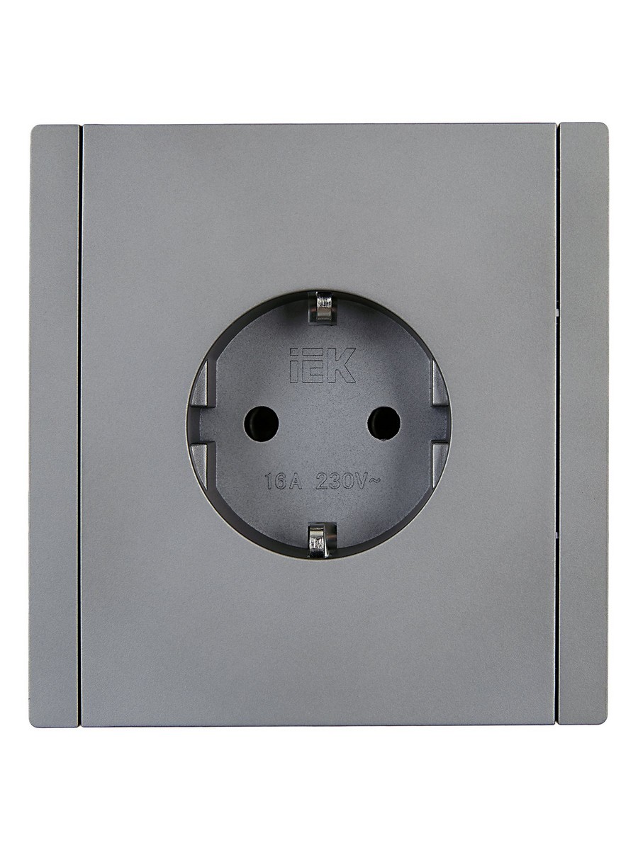 IEK FORTE&PIANO Сталь Розетка IEK FORTE&PIANO Сталь с/з безвинтовое крепление 16А FP514