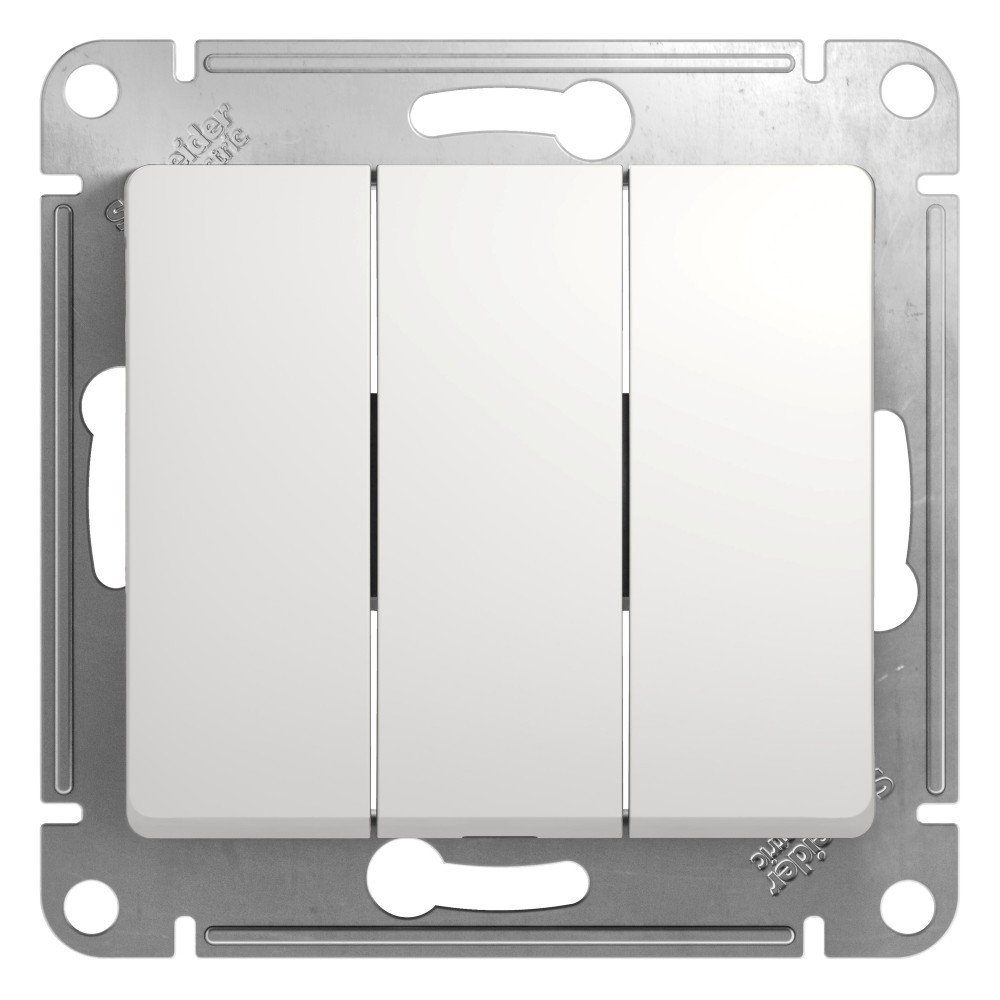 Glossa Белый Выключатель Systeme Electric Glossa Белый 3-клавишный, сх.3 GSL000131