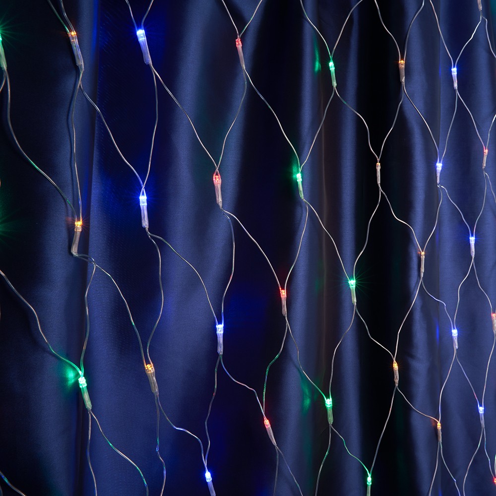 Светодиодная гирлянда Feron CL70 сеть 15х15м + 1.5м 230V мультиколор c питанием от сети прозрачный шнур 32354