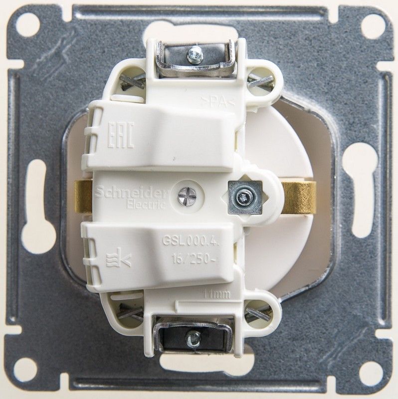 Glossa Перламутр Розетка Systeme Electric Glossa Перламутр с/з со шторками, 16А механизм GSL000645