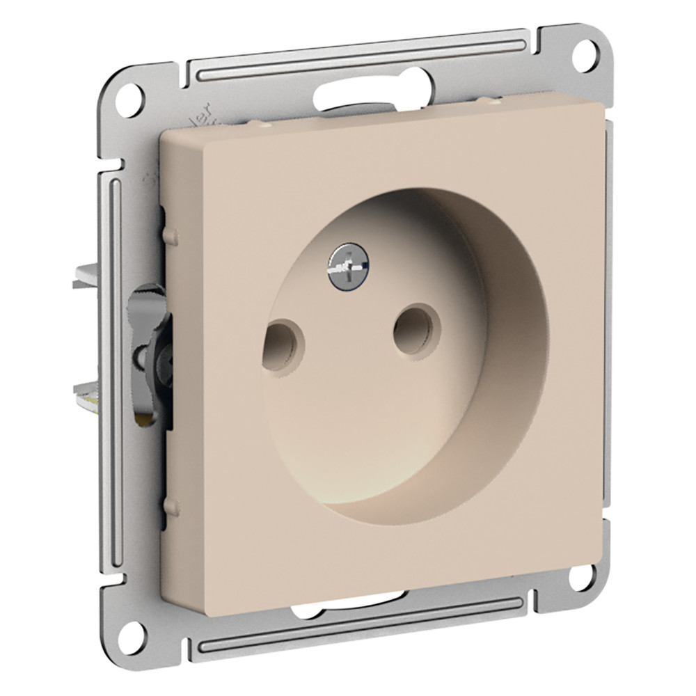 AtlasDesign Песочный Розетка Systeme Electric AtlasDesign Песочный б/з без шторок 16А ATN001241