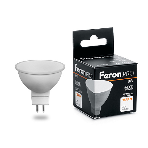 MR11/MR16/GU5.3 Лампа светодиодная Feron.PRO LB-1608 MR16 G5.3 8W 6400K OSRAM LED 38091