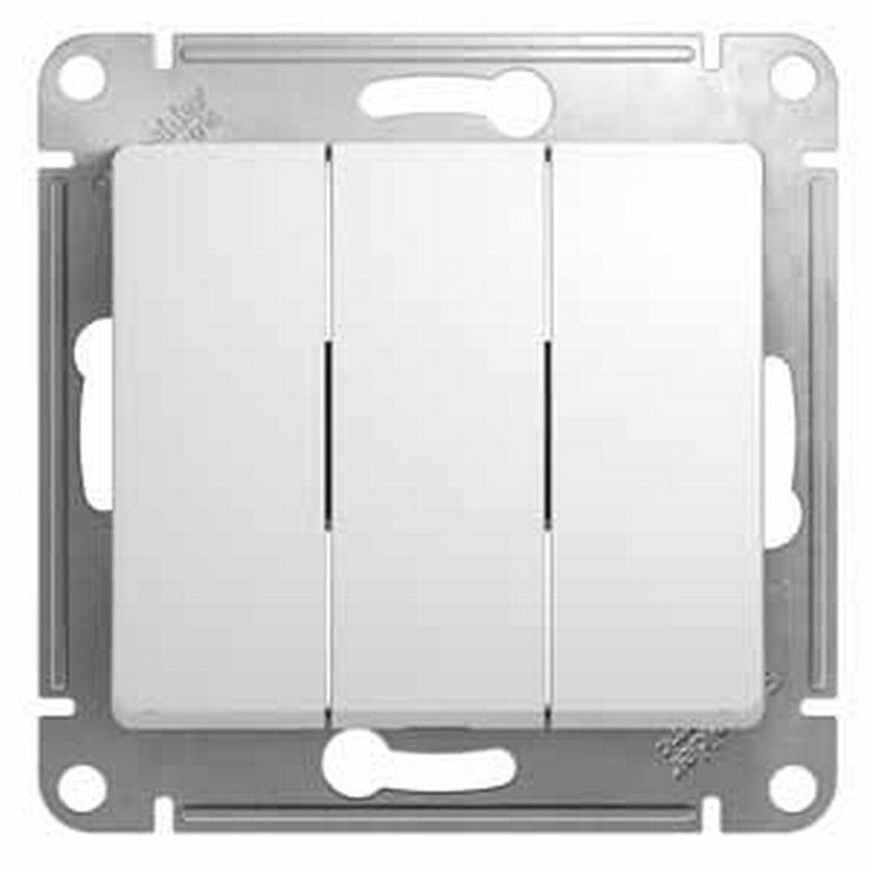 Glossa Белый Выключатель Systeme Electric Glossa Белый 3-клавишный, сх.3 GSL000131