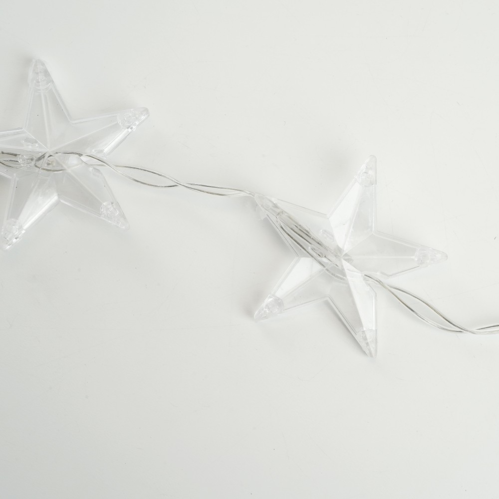 Светодиодная гирлянда Feron CL25 занавес Звездочки 2*1м + 3м 230V 5000K статичная c питанием от сети прозрачный шнур 48608