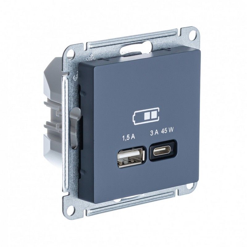 AtlasDesign Грифель Розетка USB Systeme Electric AtlasDesign Грифель A + тип-C 45W высокоскор.заряд. QCPD мех. ATN000729