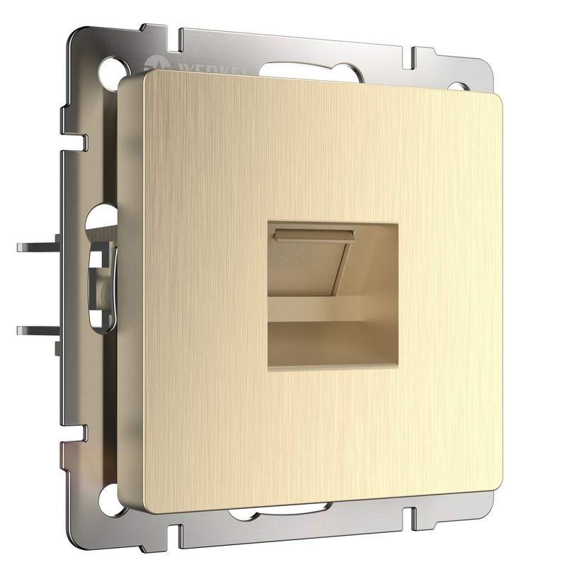 Werkel Шампань рифленный механизмы Розетка Ethernet Werkel RJ-45 (шампань рифленый) W1181010