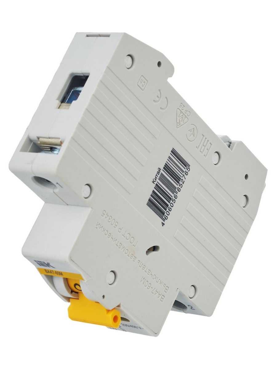 1 полюсные (однополюсные) Автоматический выключатель IEK KARAT ВА47-60M 1Р 25А 6кА B MVA31-1-025-B 