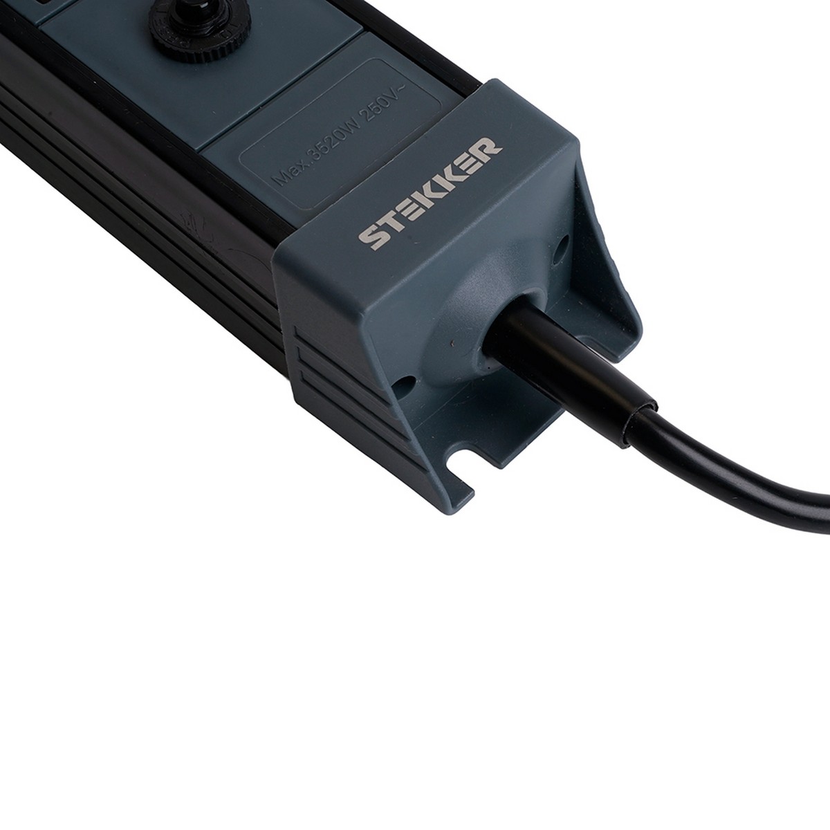 Колодки и удлинители, тройники Сетевой фильтр 4-местный с/з STEKKER HM22-41-02 18 м Techno черный 50156 