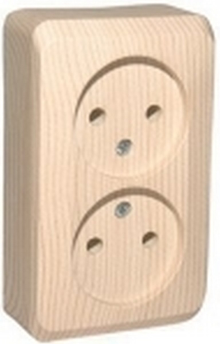 Этюд Дача Розетка 2-ая Systeme Electric Этюд наружный Дача Сосна б/з без шторок PA16-005D