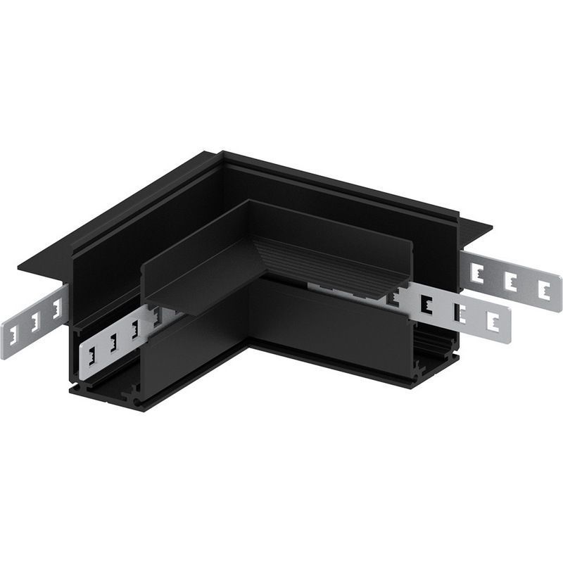 Трековые светодиодные светильники Соединитель угловой Feron для магнитного встраиваемого шинопровода черный LD2004 41980 