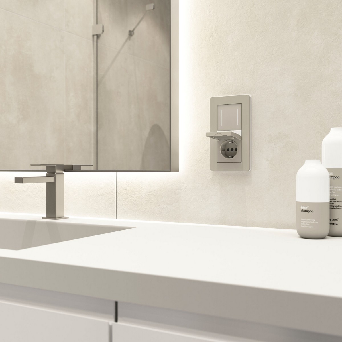 Werkel дымчатый Сенсорный Выключатель Werkel двухклавишный с подсветкой (дымчатый) W4522014