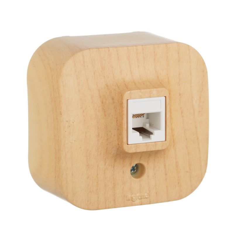 Накладные Розетки и выключатели Legrand Quteo Дерево Розетка RJ11 Legrand Quteo Розетка телефонная дерево  782274