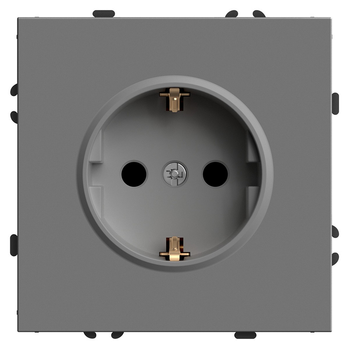 Эмили - Розетки и выключатели Stekker Розетка 1-ая с защитной шторкой с/з STEKKER Эмили RST16-5110-10 платиново-серый soft touch 49958