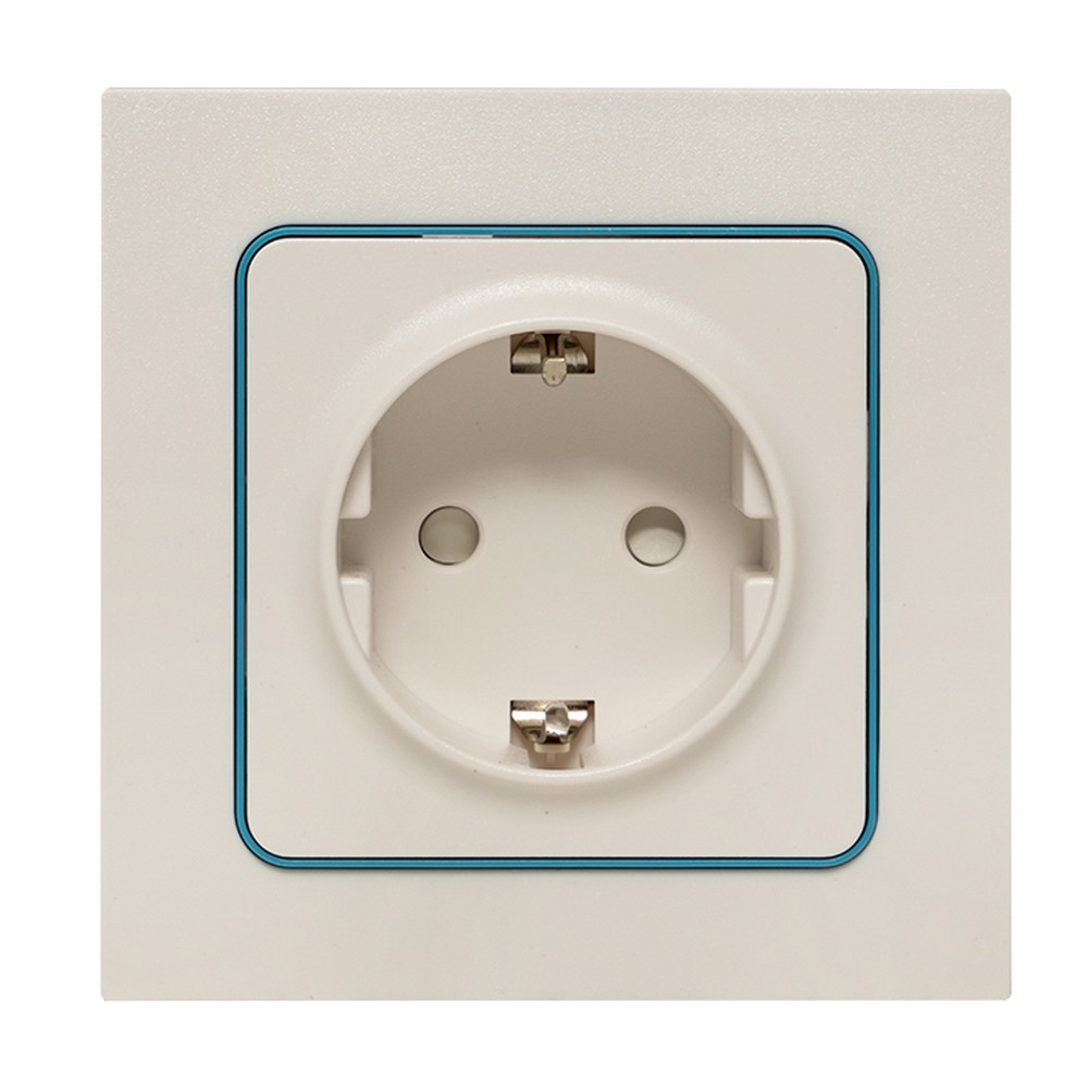 EKF Стокгольм белый Розетка EKF PROxima Стокгольм Белый с/з со шторками EYR16-028-20