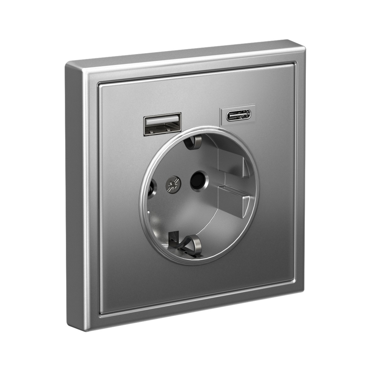 ArtGallery Сталь Розетка Systeme Electric ArtGallery Сталь 16А с 2 USB A+C 5В4А/30А 5В/15А GAL000932