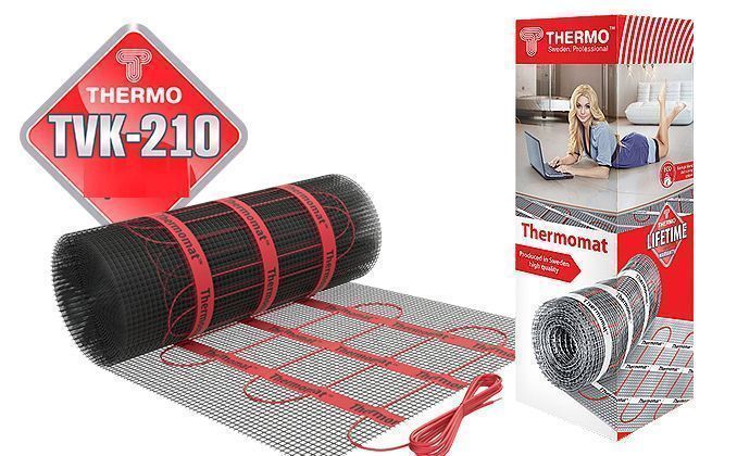 Теплый пол Thermo (Швеция) Теплый пол нагревательный мат Thermo Thermomat TVK-210 3,8 м.кв.