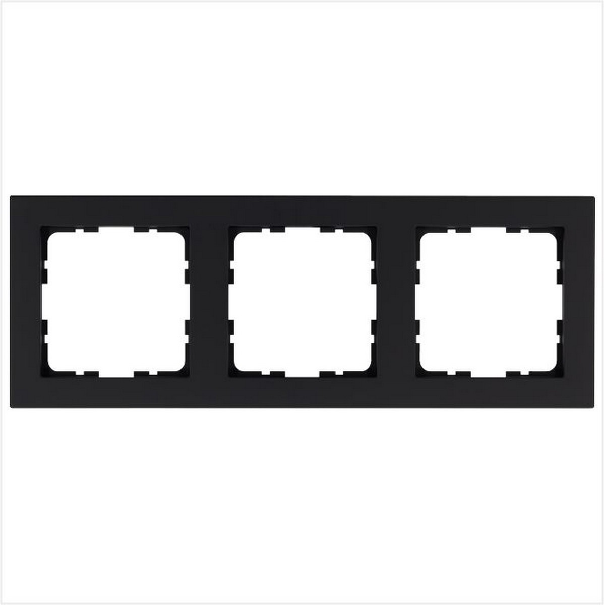 JASMART G - розетки и выключатели Рамка JASMART G-Classic 3-постовая черный матовый (soft touch) G1003PB