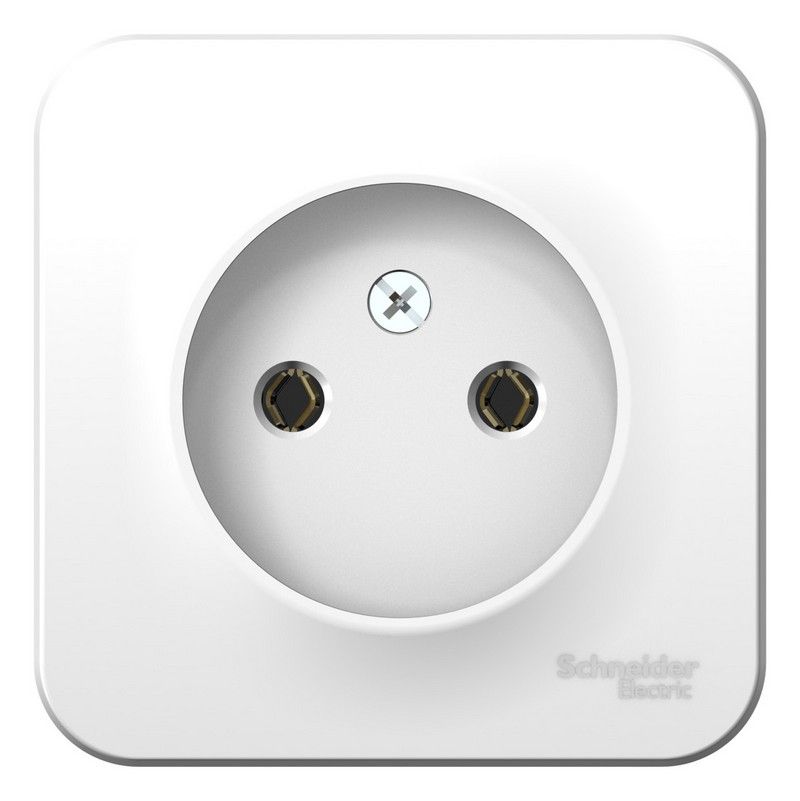 Blanca белые розетки и выключатели Розетка SE Blanca б/з Белый наружный без шторок BLNRA000101