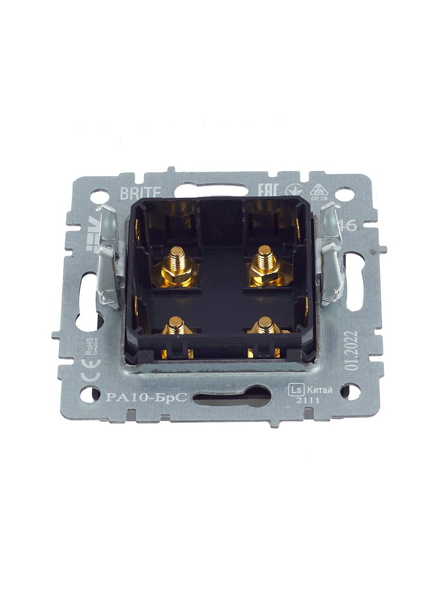 IEK Brite Сталь Аудиорозетка IEK BRITE 4-местная РА10-БрС сталь BR-S40-K46