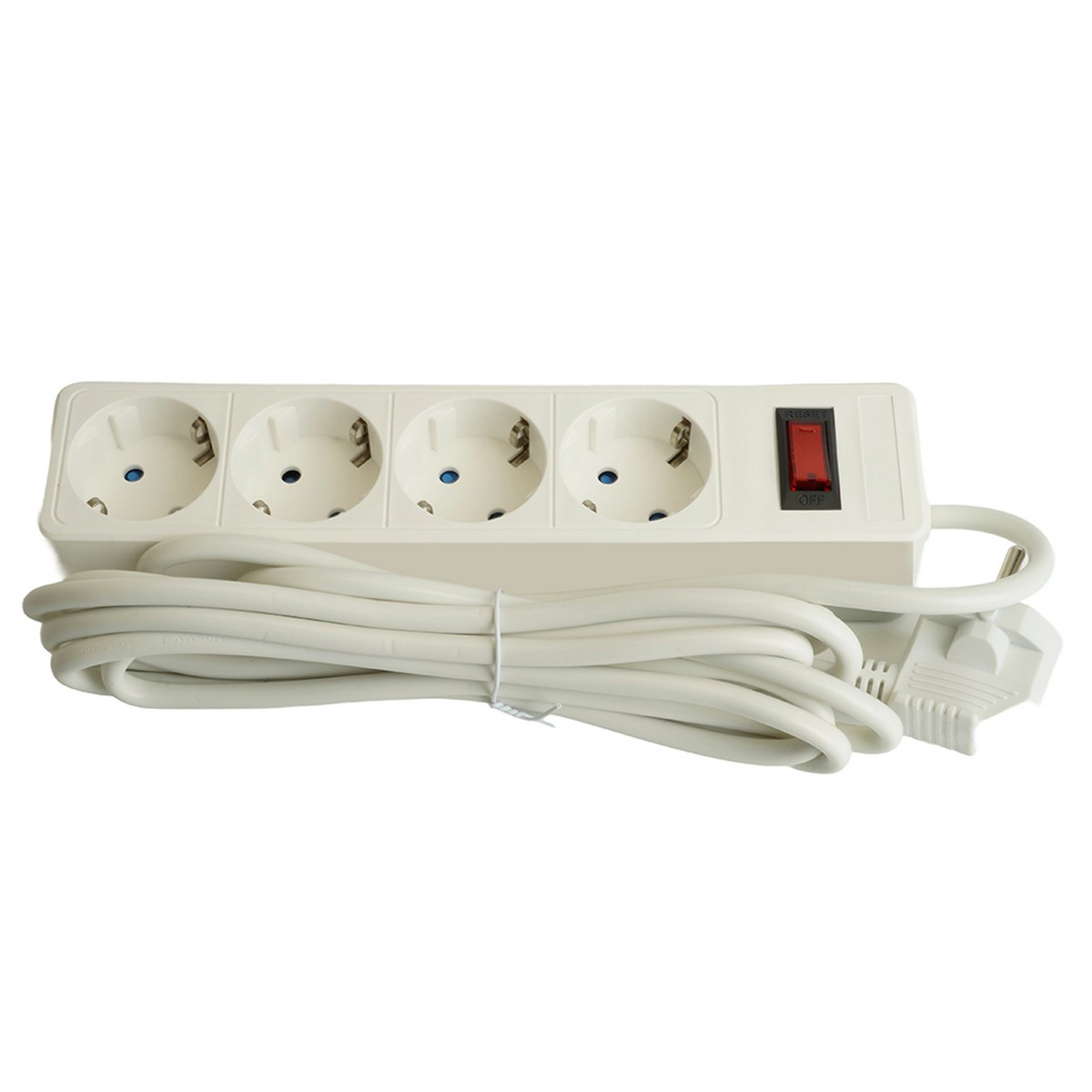 Колодки и удлинители, тройники Сетевой фильтр 4-местный с/з STEKKER HM20-41-02 3x1мм2 1 8 м серия Optima белый 50089 