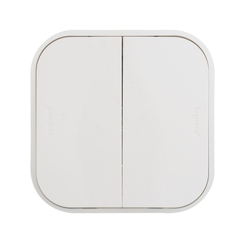 Накладные Розетки и выключатели Legrand Quteo Белый Выключатель Legrand Quteo 10A 2-клавишный белый  782202