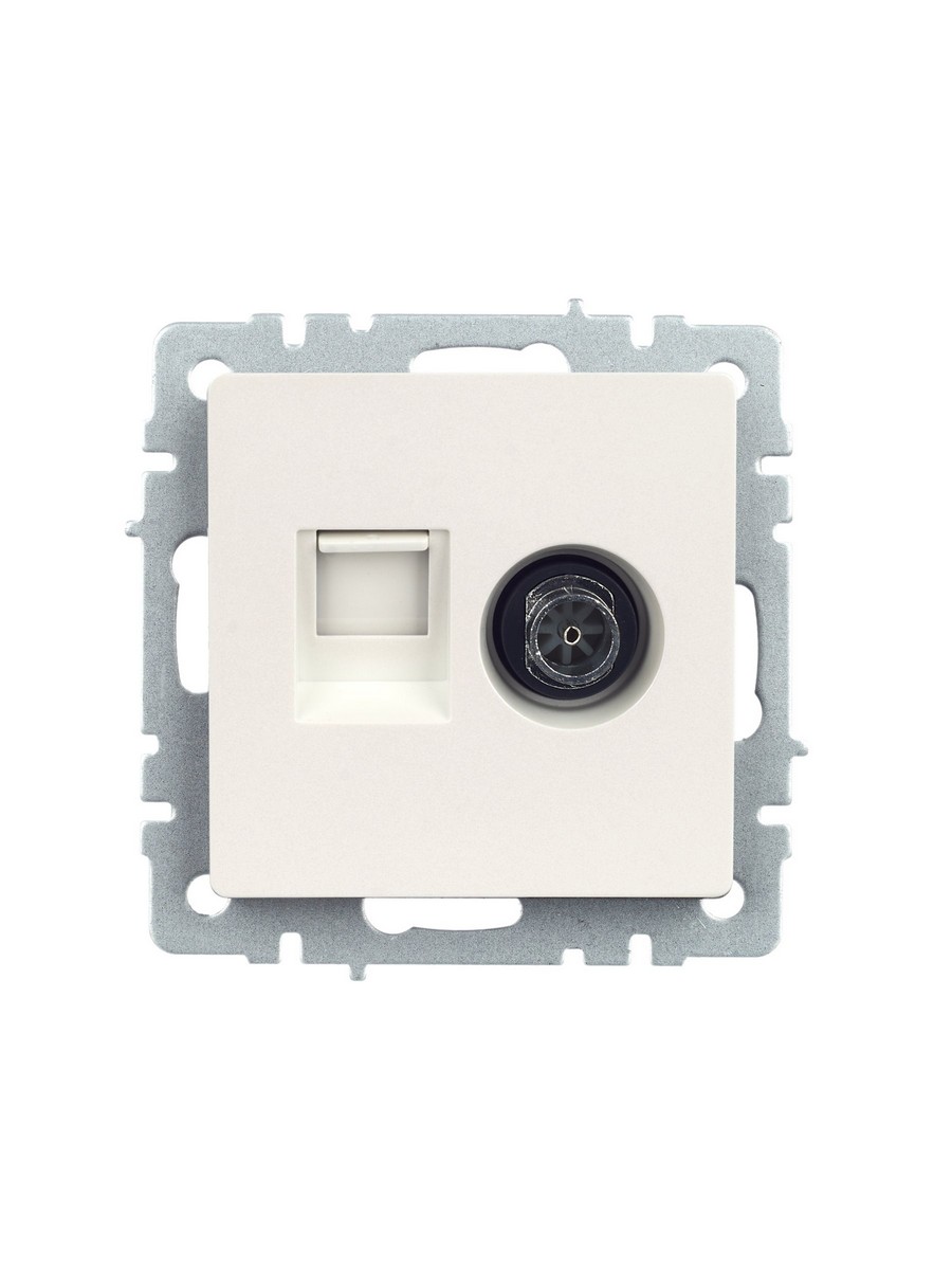 IEK Brite Жемчуг Розетка IEK BRITE двойная TV+RJ45 кат.5E РТВ/РК12-БрЖ жемчуг BR-AK20-1-K36