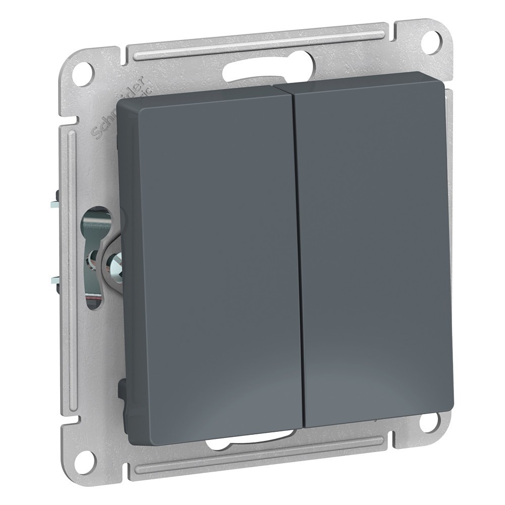 AtlasDesign Грифель Выключатель Systeme Electric AtlasDesign Грифель 2-клавишный с самовозвратом, сх.2, 10А, механизм ATN000717