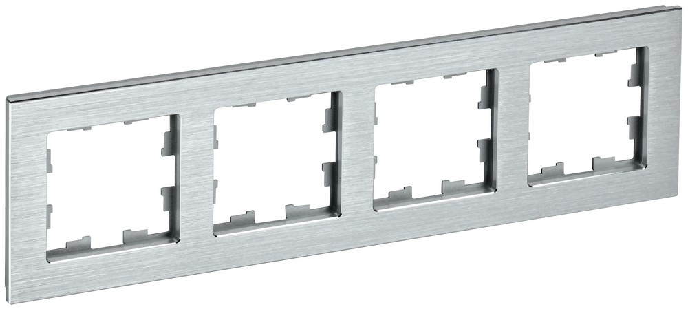 IEK Brite Рамки Рамка IEK BRITE 4-местная РУ-4-1-БрА металл алюминий BR-M42-M-K47