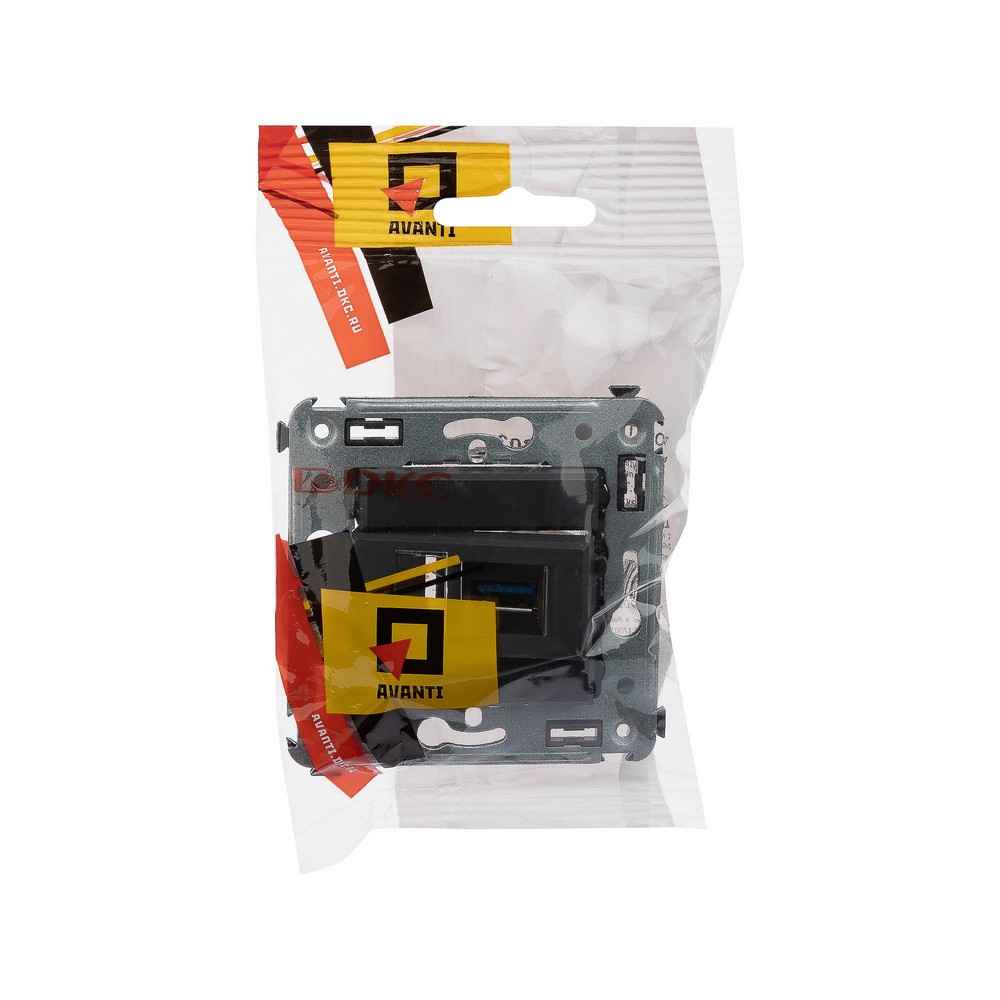 DKC Avanti механизмы Черный матовый Розетка USB 3.0 DKC Avanti одинарная в стену тип А-А "Черный матовый" 4412303