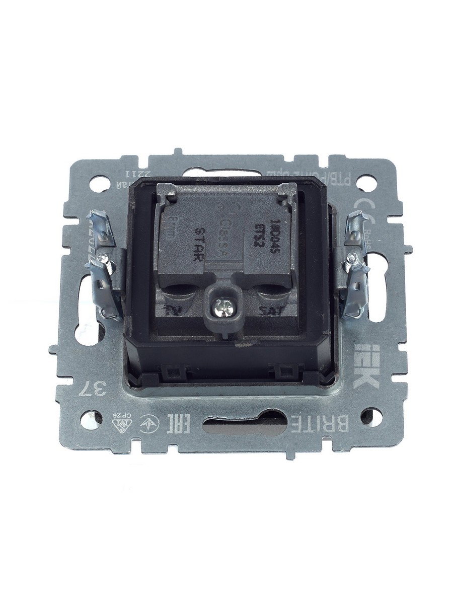 IEK Brite Шампань Розетка IEK BRITE двойная TV+SAT РТВ/РСп12-БрШ шампань BR-AF20-O-K37