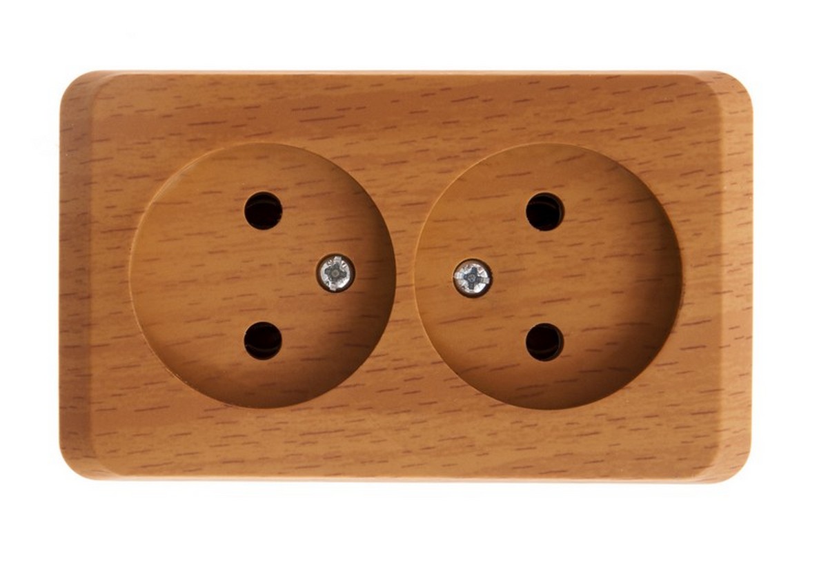 Этюд Дача Розетка 2-ая Systeme Electric Этюд наружный Дача Темный бук б/з без шторок PA16-005T