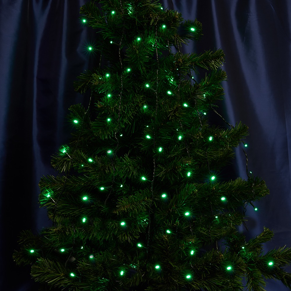 Светодиодная гирлянда Feron CL02 линейная 2м +1.5м 230V зеленый c питанием от сети контролерром зеленый шнур 32285