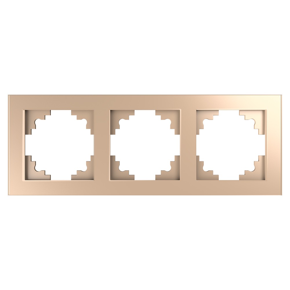 Катрин - Розетки и выключатели Stekker Рамка 3-местная стекло STEKKER GFR00-7003-02 серия Катрин шампань 39529