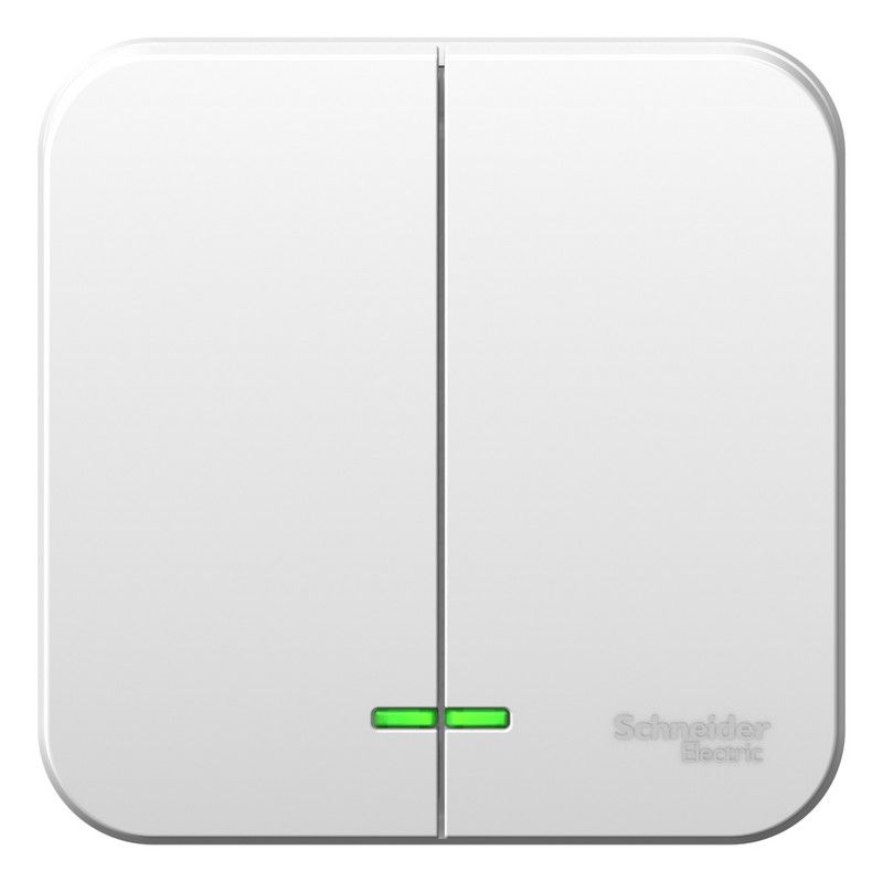 Blanca белые розетки и выключатели Выключатель SE Blanca 2-клавишный Белый наружный BLNVA105021