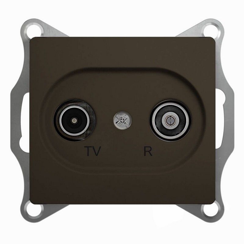 Glossa Шоколад Розетка TV-R Systeme Electric Glossa Шоколад проходная 4DB, механизм GSL000895