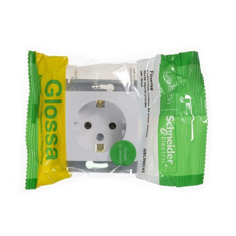 Glossa Белый Розетка Systeme Electric GSL000143 GLOSSA, 16 А, с заземлением