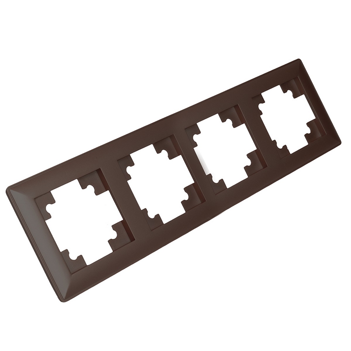 Катрин - Розетки и выключатели Stekker Рамка STEKKER 4-местная Катрин стекло шоколад PFR00-7004-04 39820