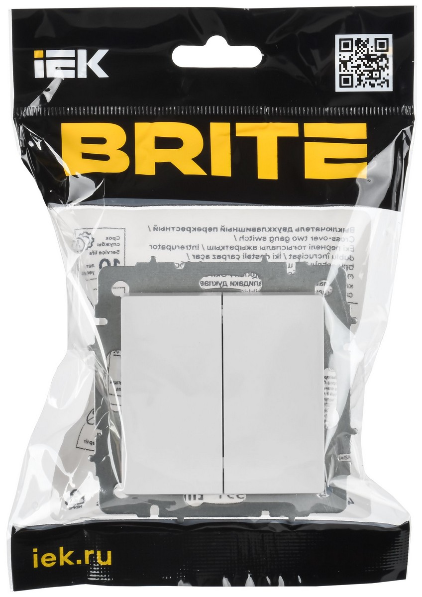 IEK Brite Жемчуг Выключатель IEK BRITE Жемчуг 2-кл. перекрестный 10А ВС10-2-3-БрЖ