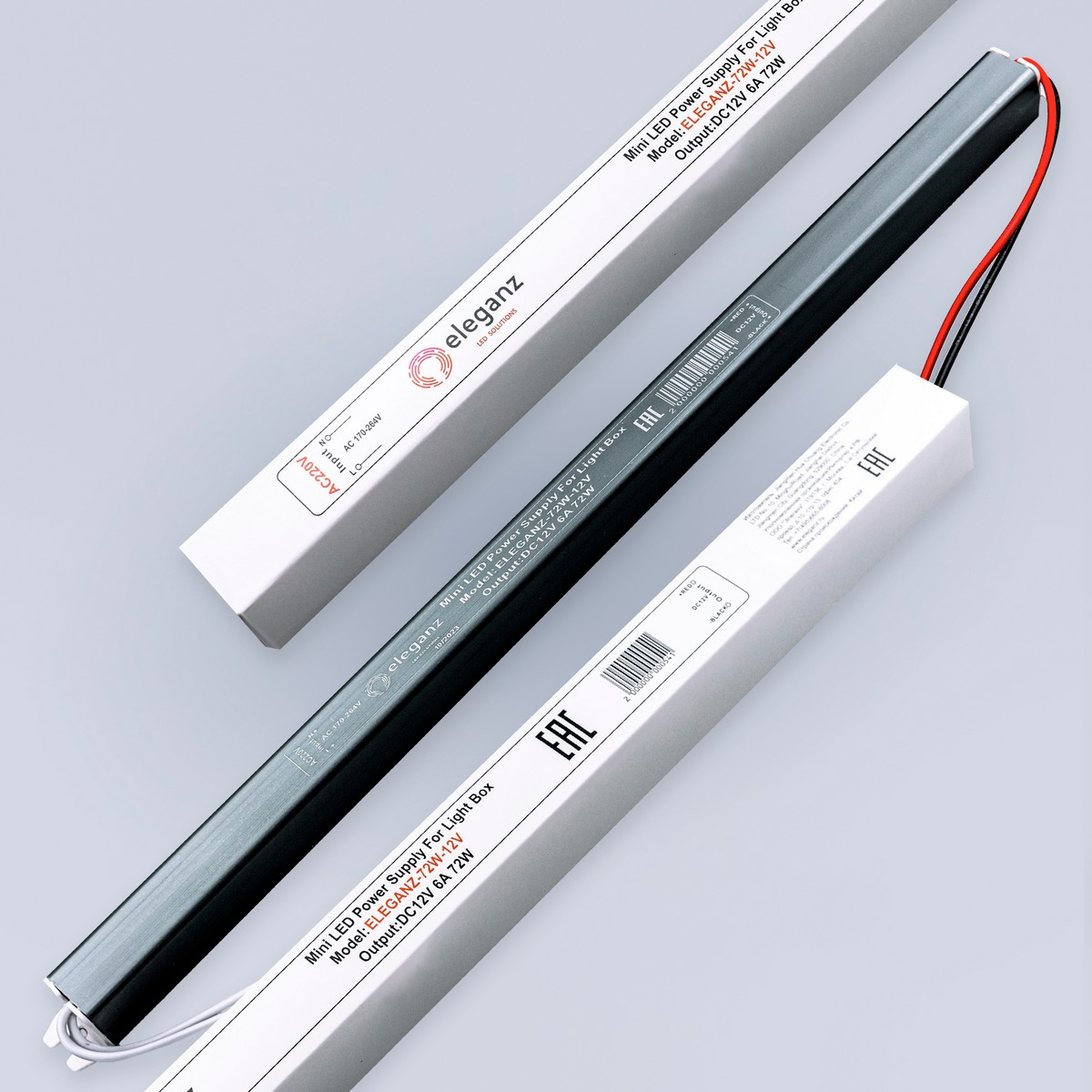 Блоки питания для светодиодной ленты Блок питания для светодиодной ленты Eleganz 12V 72W IP20 карандаш узкий 1128 